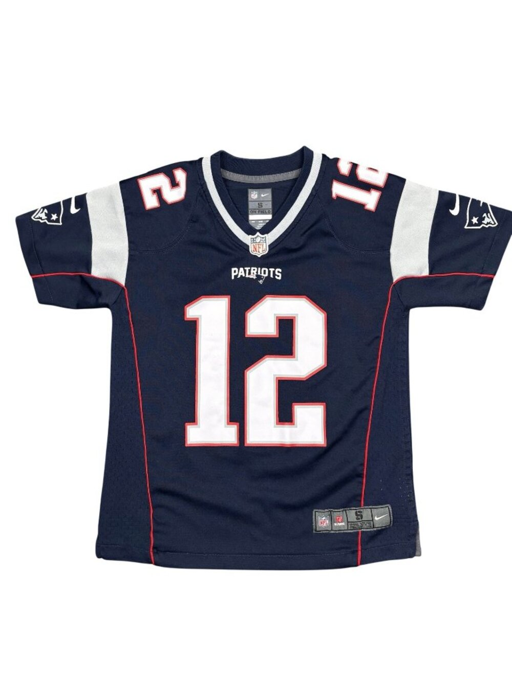 Tom Brady 12 New England Patriots Team Jersey Youth S Blue NFL Football Nike ‘17